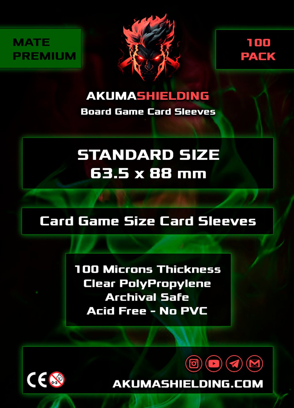 Akuma - Mate - Standar Size 63-5x88mm - 100 Microns