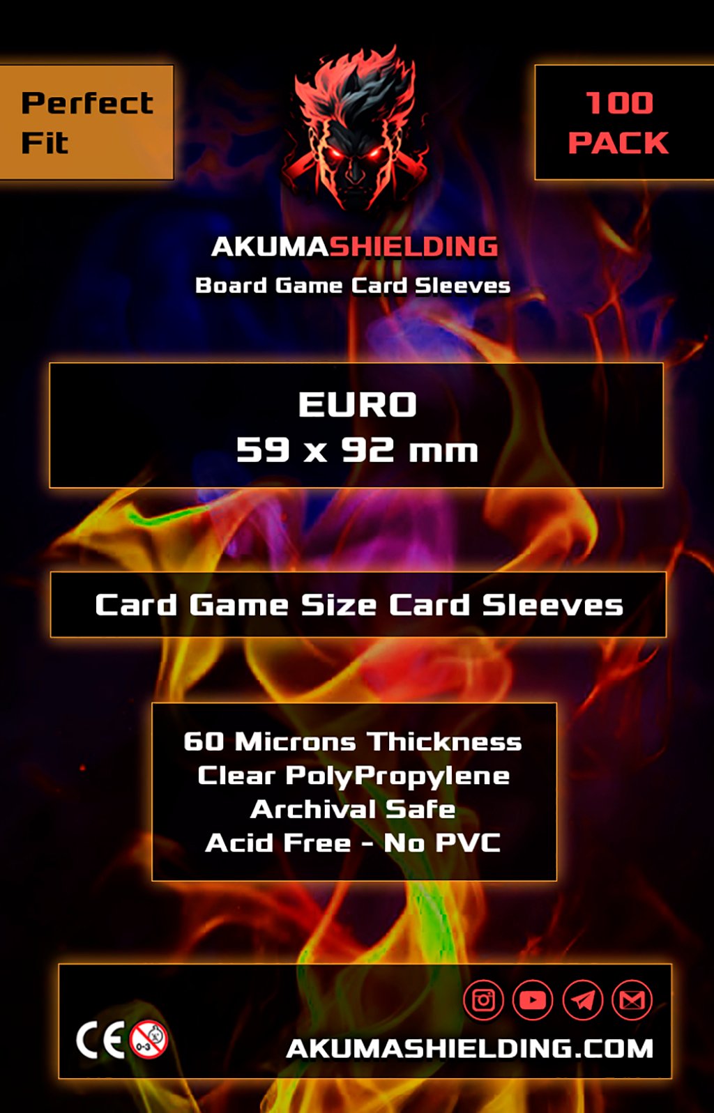 Akuma - Perfect Fit - Euro 59x92mm - 60 Microns