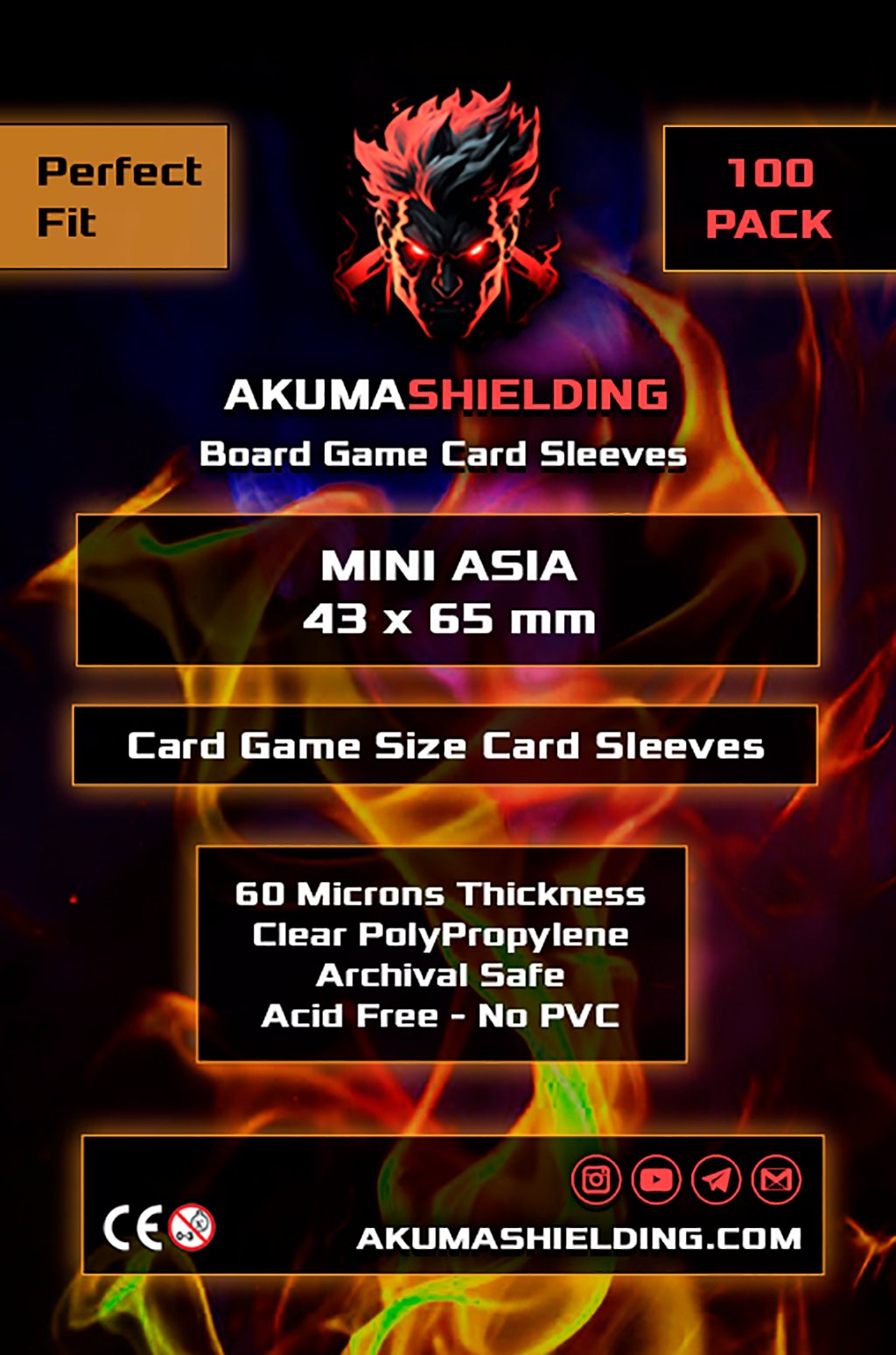 Akuma - Perfect Fit - Mini Asia 43x65mm - 60 Microns