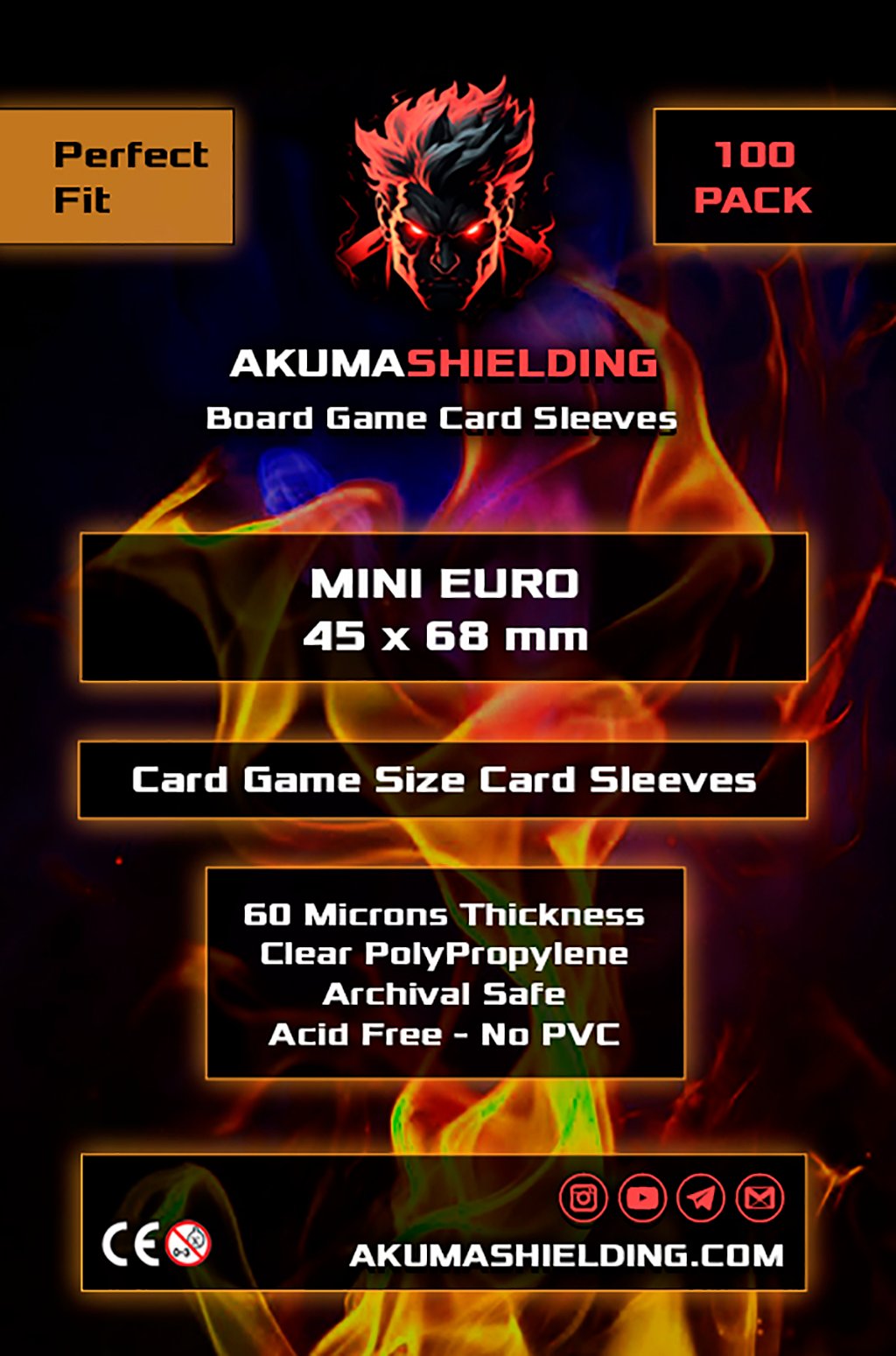 Akuma - Perfect Fit - Mini Euro 45x68mm - 60 Microns