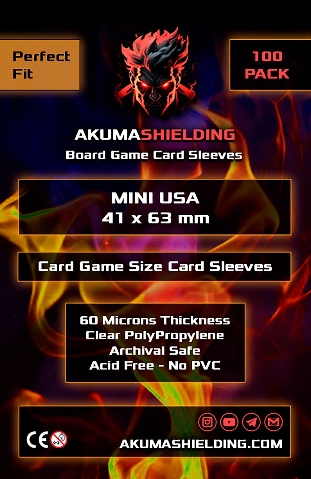 Akuma - Perfect Fit - Mini Usa 41x63mm - 60 Microns