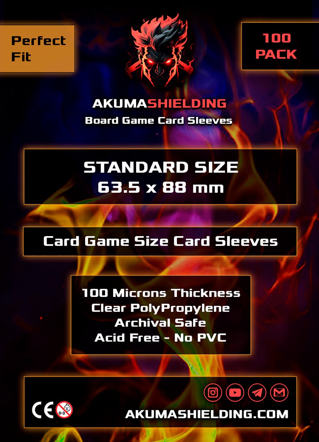 Akuma - Perfect Fit - Standar Size 63-5x88mm - 100 Microns