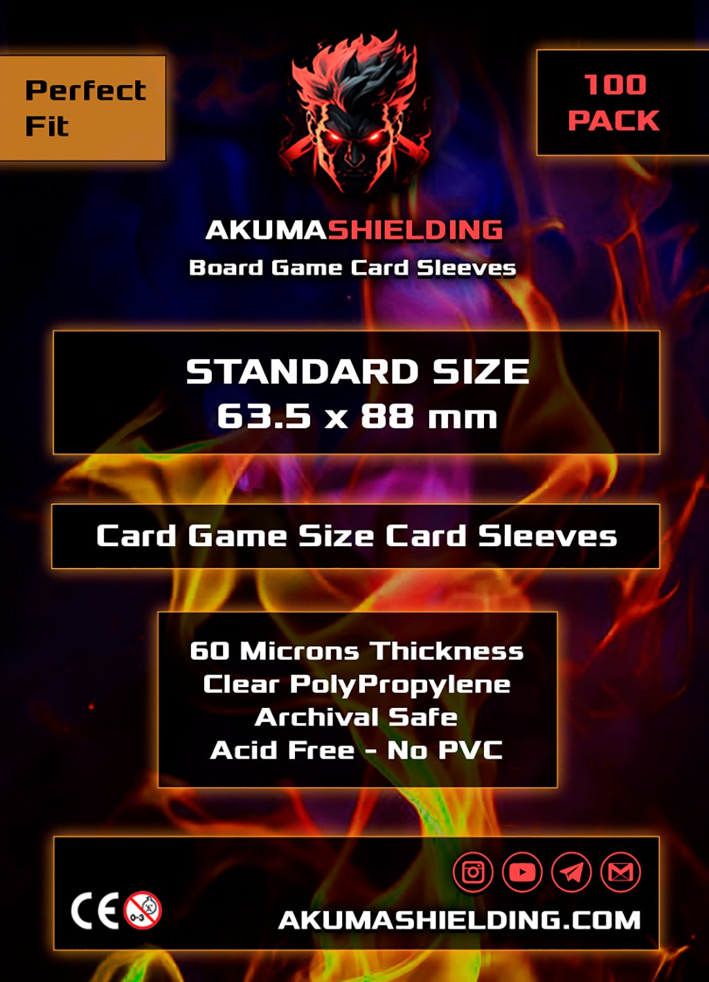 Akuma - Perfect Fit - Standar Size 63-5x88mm - 60 Microns