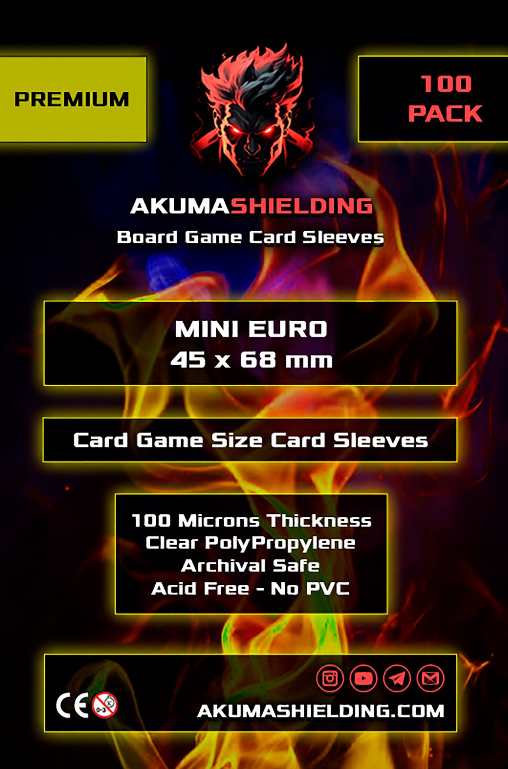 Akuma – Premium – Mini Euro 45x68mm – 100 Microns