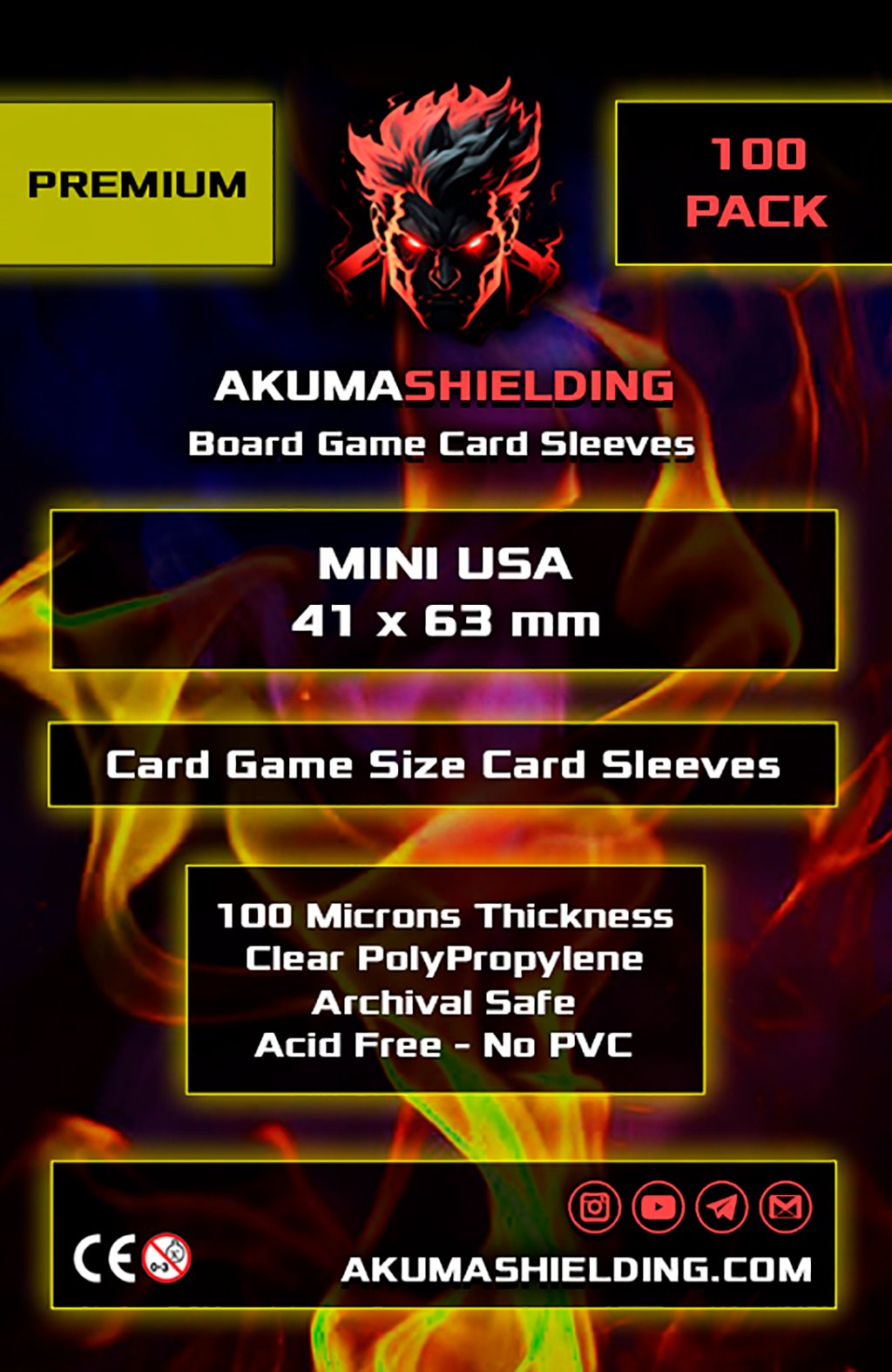 Akuma – Premium – Mini Usa 41x63mm – 100 Microns