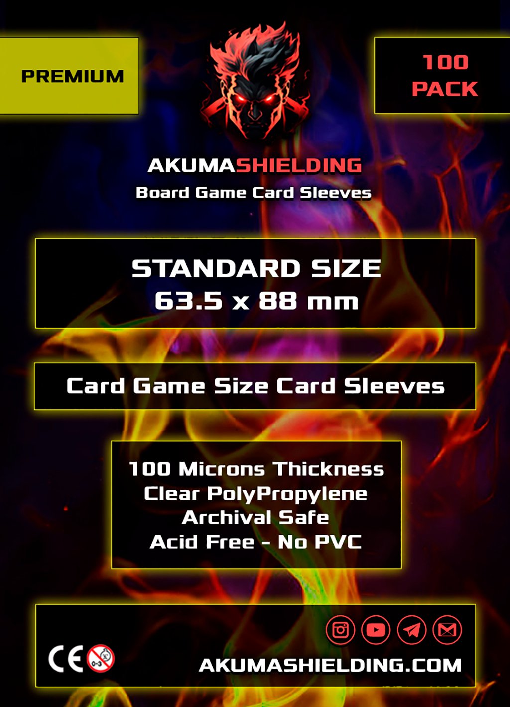 Akuma – Premium – Standard Size 63-5x88mm – 100 Microns
